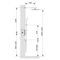 Система душевая с термостатом Timo Petruma встраиваемая SX-5159/00SM схема 2