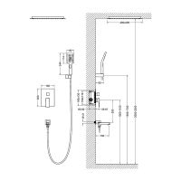 Душевая система встроенная Timo Selene с тропическим душем SX-2039 схема 6