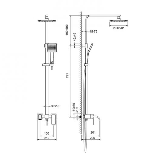 Душевая колонна с тропическим душем Timo Selene SX-1013 ФОТО