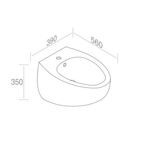 Биде подвесное AET ITALIA OVAL SOSPESO PLUS S512T1R1V1 ФОТО