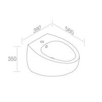 Биде подвесное AET ITALIA OVAL SOSPESO PLUS S512T1R1V1 схема 2