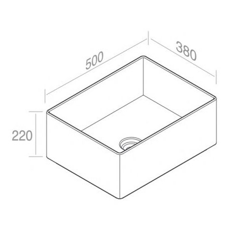 Раковина AET ITALIA FLY RECTANGULAR H22 накладная на столешницу L646T0R0V0 ФОТО