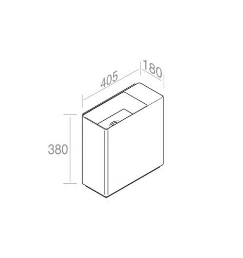 Рукомойник подвесной AET ITALIA MINI FLY TOWER WALL L638T0R0V1 схема 2