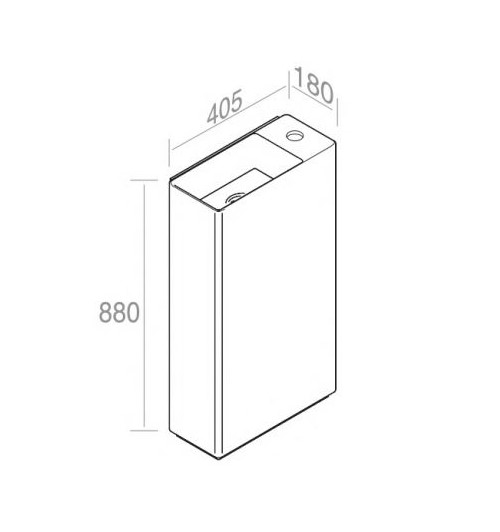 Раковина напольная AET ITALIA MINI FLY TOWER со сливом в стену L635T0R1VP схема 2