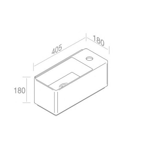 Рукомойник подвесной AET ITALIA FLY MINI RETTANGOLARE DX L632T0R1V1 схема 2