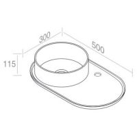 Накладной рукомойник AET ITALIA KOMBO CURVY  с отверстием для смесителя справа L503T0RDV0 схема 2