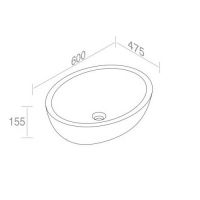 Накладная овальная раковина AET ITALIA BOLD OVAL L280T1R0V0 схема 2