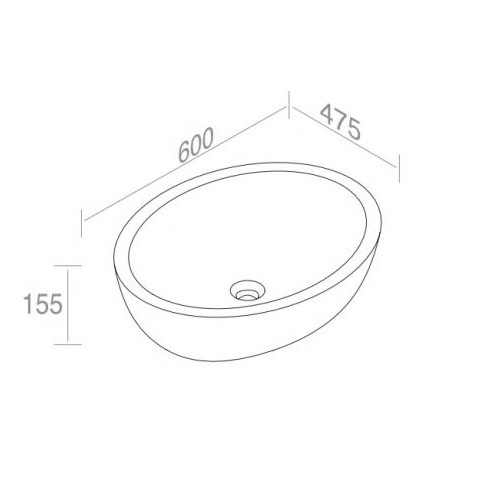 Накладная овальная раковина AET ITALIA BOLD OVAL L280T1R0V0 схема 2