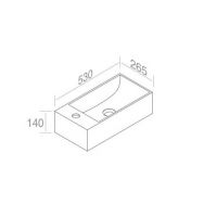 Накладная раковина AET ITALIA THIN  BRIDGE 50 L262T3R1V0 схема 2