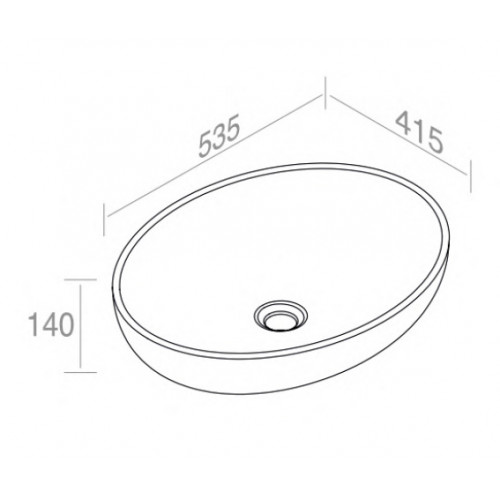 Накладная раковина AET ITALIA THIN TONDO овальная L243T0R0V0 схема 3