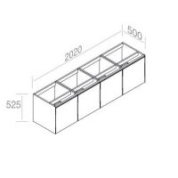 Подвесная лакированная тумба AET ITALIA MATCH Mobile in Legno laccato 202х50 с 4 ящиками C526M4L50 схема 2