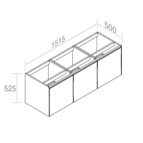 Подвесная тумба лакированная AET ITALIA MATCH Mobile in Legno laccato 151,5х50 3 ящика C526M3L50 ФОТО