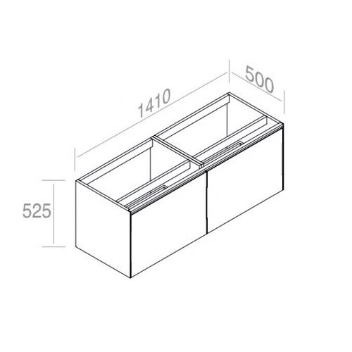 Подвесная тумба лакированная AET ITALIA MATCH Mobile in Legno laccato 141х50 2 ящика C526M2L70 ФОТО