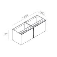 Подвесная тумба лакированная AET ITALIA MATCH Mobile in Legno laccato 141х50 2 ящика C526M2L70 схема 2