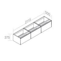 Подвесная тумба лакированная AET ITALIA MATCH Mobile in Legno laccato 211,5х50 с тремя ящиками C376M3L70 схема 2