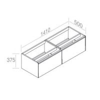 Тумба подвесная AET ITALIA MATCH Mobile in Legno laccato лакированная 141х50 2 выдвижных ящика C376M2L70 схема 2