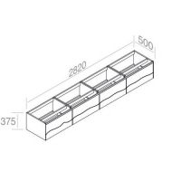 Тумба AET ITALIA TRACE  Mobile in Legno подвесная 282х50 с 4 ящиками C375M4L70 схема 2