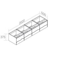 Тумба AET ITALIA TRACE  Mobile in Legno подвесная 202х50 с 4 выдвижными ящиками C375M4L50 схема 2