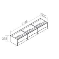 Подвесная тумба AET ITALIA TRACE  Mobile in Legno 3 ящика 211,5х50 C375M3L70 схема 2