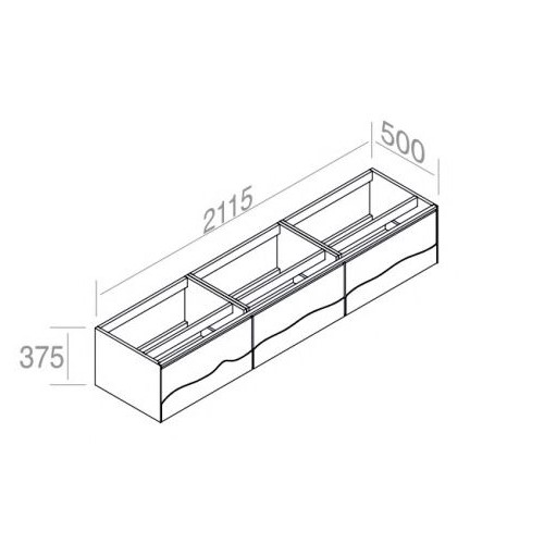 Подвесная тумба AET ITALIA TRACE  Mobile in Legno 3 ящика 211,5х50 C375M3L70 ФОТО