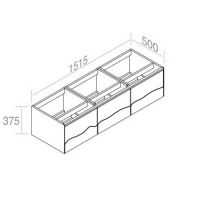 Подвесная тумба AET ITALIA TRACE  Mobile in Legno с 3 выдвижными ящиками 151,5х50 C375M3L50 схема 2