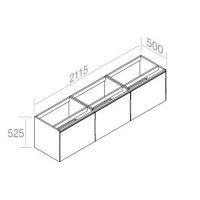 Подвесная тумба AET ITALIA MATCH Mobile in Legno laccato 211,5х50 лакированная с 3 выдвижными ящиками C526M3L70 схема 2