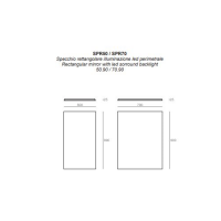 Прямоугольное зеркало Simas со светодиодной подсветкой по периметру SPR схема 2