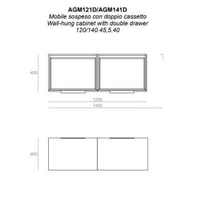 Тумба Simas Agile 120 х 46 х 40 с двумя ящиками под раковину AG121D ФОТО