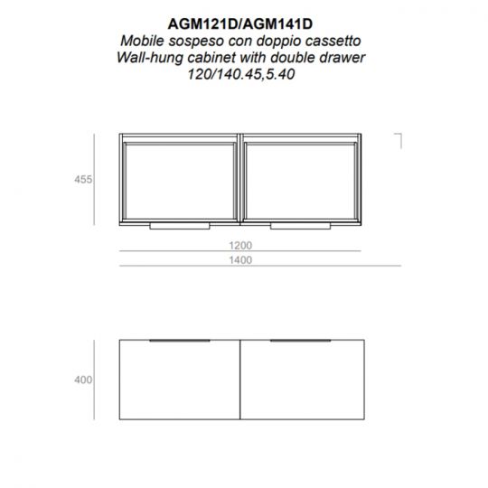 Тумба Simas Agile 120 х 46 х 40 с двумя ящиками под раковину AG121D ФОТО