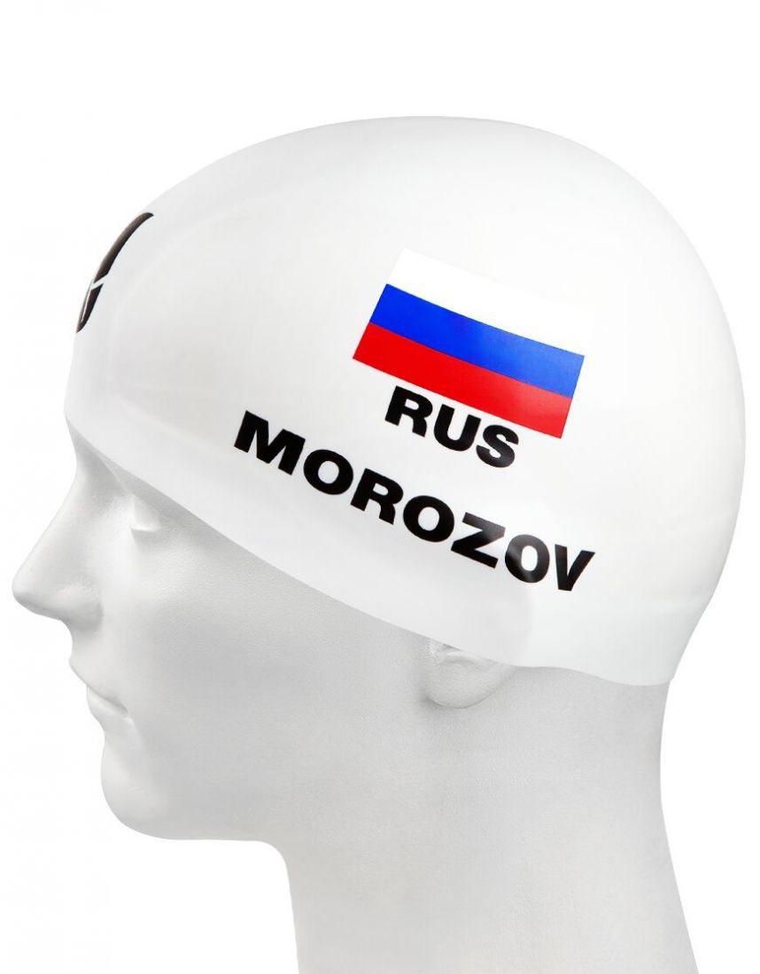 Шапочка для плавания силиконовая Mad Wave MOROZOV R-Cap (белая)