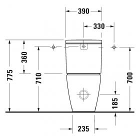 Унитаз напольный Duravit D-Neo 37х65 комбинированный 200209 ФОТО