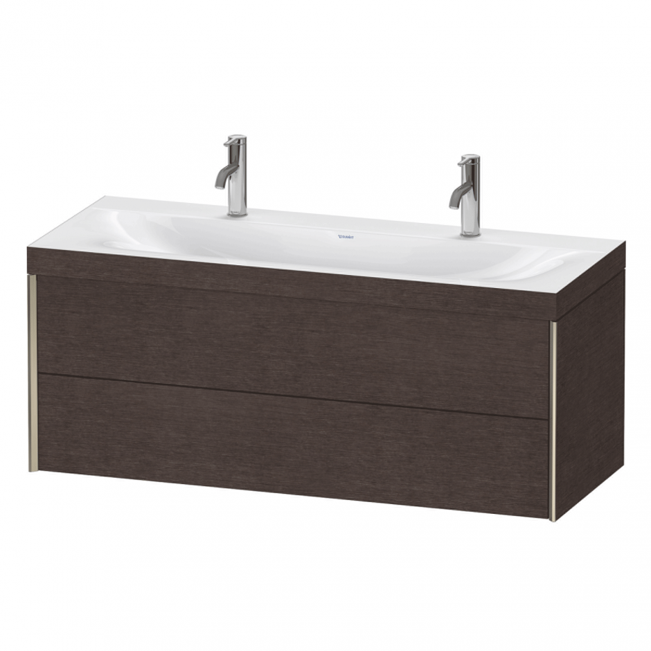 Широкая раковина  Duravit Xviu XV4618 с подвесной тумбой c-bonded 120 х 48