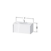 Раковина с подвесной тумбой 80 х 48 c-bonded Duravit Xviu XV4610 с одним выдвижным отделением схема 5