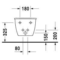 Компактное биде Duravit Darling New 36,5 x 48,5 подвесное 225615 схема 3