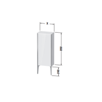 Напольный шкаф-пенал Duravit XViu 89х40х24 с двумя стеклянными полками XV1305 L/R схема 2