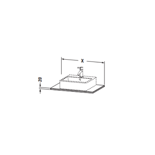 Cтолешница Duravit Xsquare XS061 из массива дерева с одним вырезом ФОТО