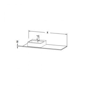 Cтолешница Duravit Xsquare 1,6х160х55 с одним вырезом слева или справа XS060H ФОТО