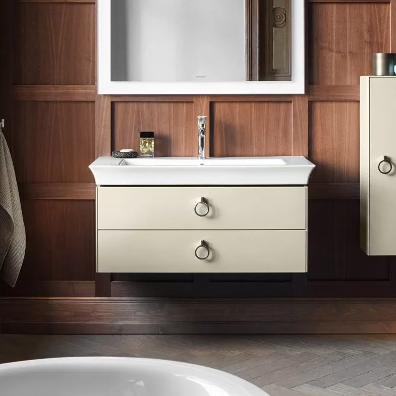 Подвесная тумба Duravit White Tulip WT435 с двумя  ящиками с круглыми ручками