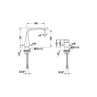 Смеситель для раковины Duravit D.1 с поворотной рукояткой хром D111200090 схема 2