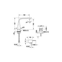 Электронный смеситель Duravit D.1 для раковины со встроенным блоком питания D111000080 схема 5