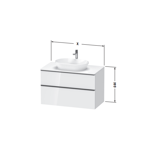 Подвесная тумба Duravit D-Neo 62,5x78,4x45,2 с двумя выдвижными отделениями DE435 ФОТО