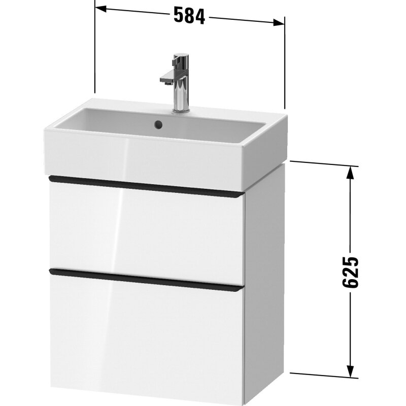 Компактная тумба Duravit D-Neo DE 4329 62,5x58,4x37,2 для раковины Vero Air 236860 схема 4