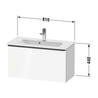 Компактная подвесная тумба Duravit D-Neo DE 4268 одним выдвижным отделением схема 5