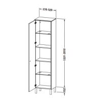 Высокий шкаф-пенал Duravit Brioso 201х52x35,9 с одной дверцей BR 1342 L/R схема 2