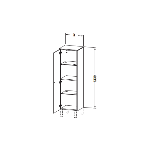 Пенал для ванной Duravit Brioso 133x42x36 напольный BR 1310 L/R ФОТО