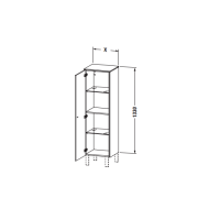 Пенал для ванной Duravit Brioso 133x42x36 напольный BR 1310 L/R схема 2