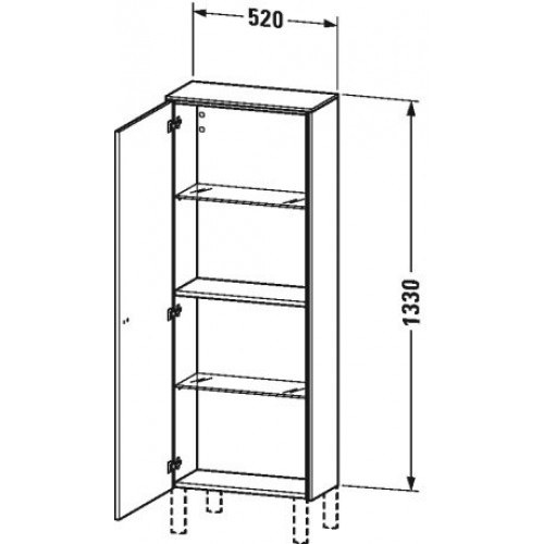 Пенал для ванной Duravit Brioso 133x52x24 BR 1301 L/R схема 2