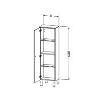 Пенал для ванной Duravit Brioso 133x42x24 с тремя полками BR 1300 L/R схема 2