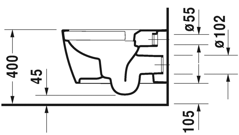 Безободковый унитаз Duravit ME By Starck rimless 252909 схема 3