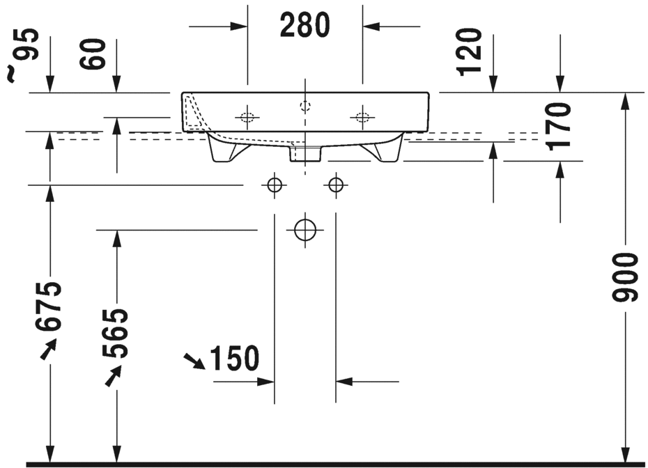 Раковина Duravit Happy D.2 шлифованная 60х50,5 231860 ФОТО